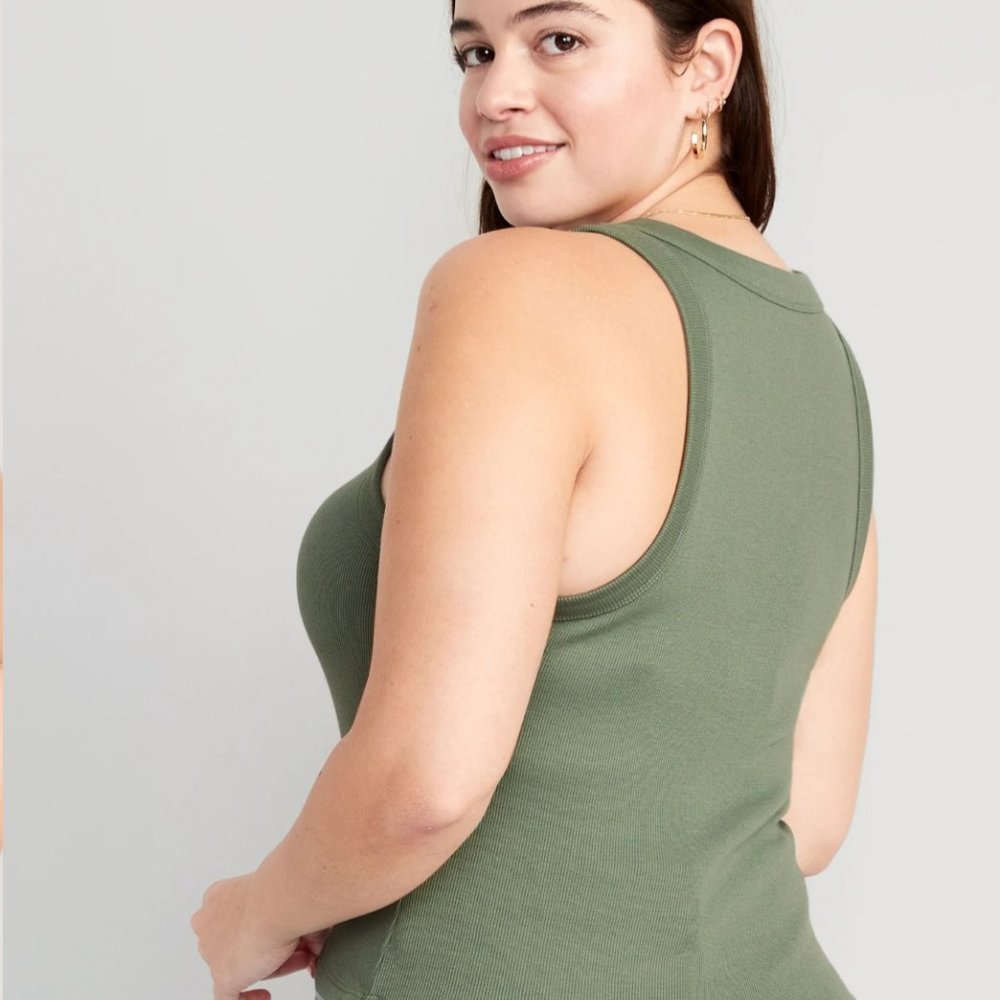 Army Green Cute Tank - Picture 2 of 6